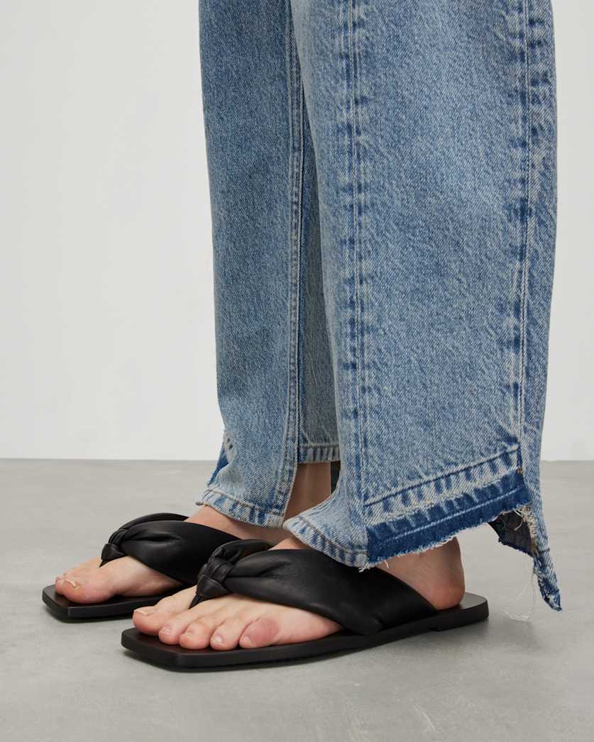 Loop Knotted Leather Sandals