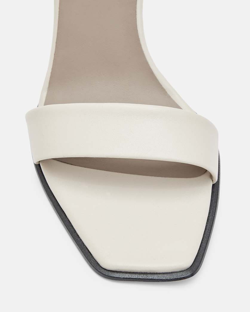 Noir Leather High Metal Heel Sandals