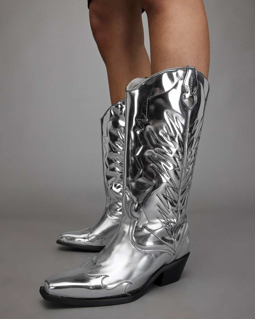Kacey Metallic Leather Cowboy Boots