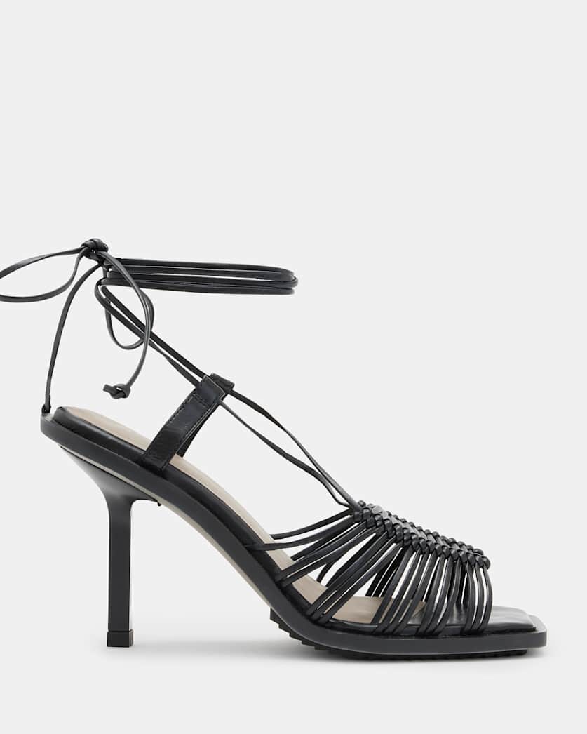 Dina Leather Rope Strappy Heeled Sandals