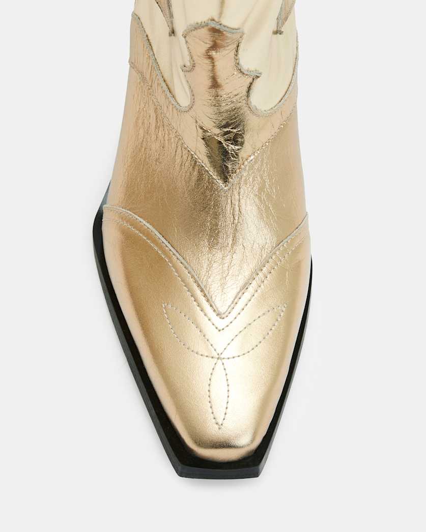Dixie Metallic Leather Cowboy Boots
