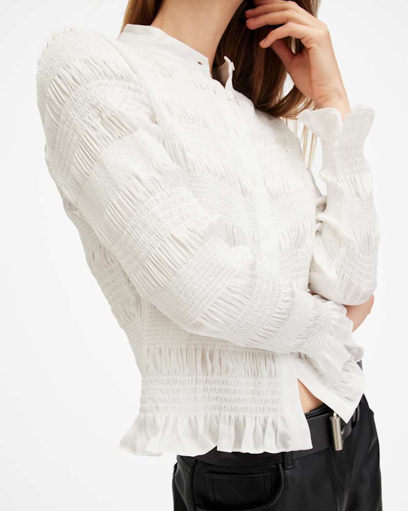 Meg Mandarin Collar Relaxed Fit Shirt