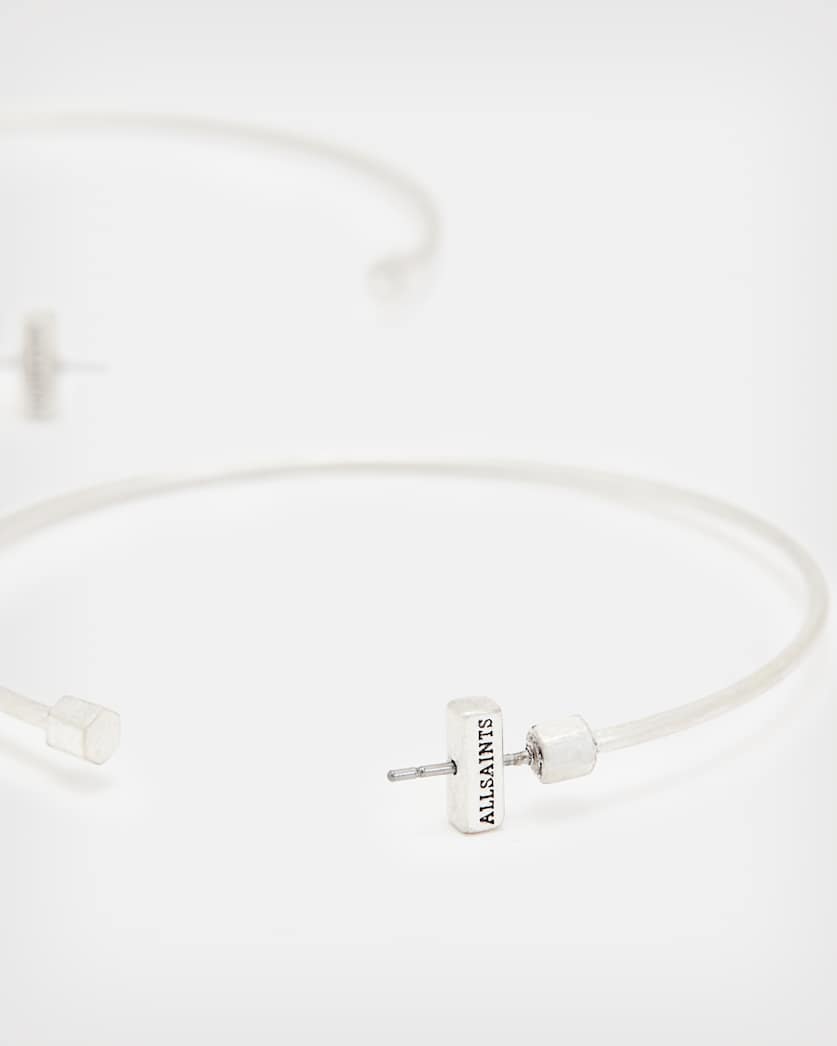 Skinny Silver-Tone Hoop Earrings