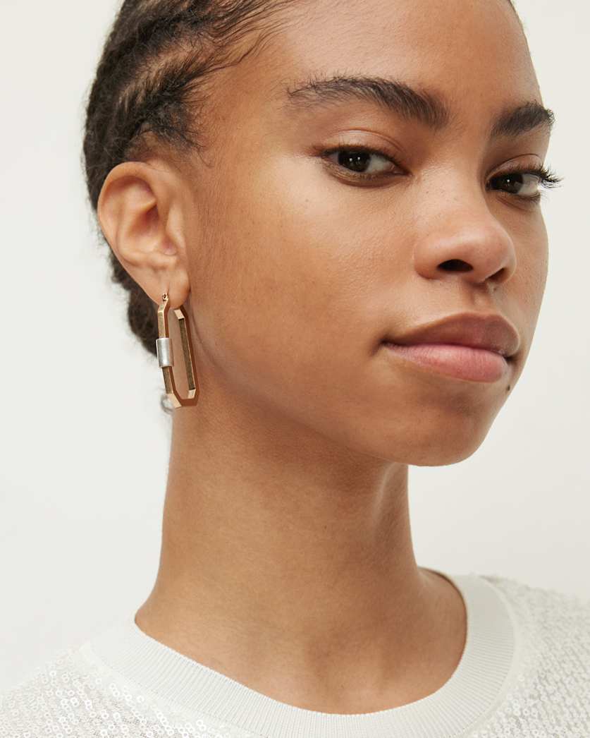 Hex Carabiner Hoop Earrings
