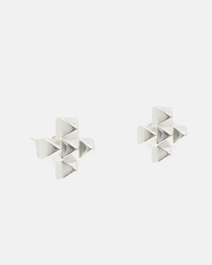 Nova Cross Sterling Silver Stud Earrings