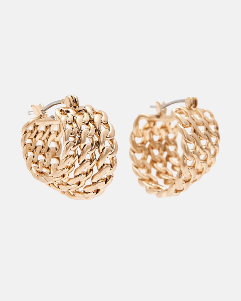 Triple Chain Hoop Earrings