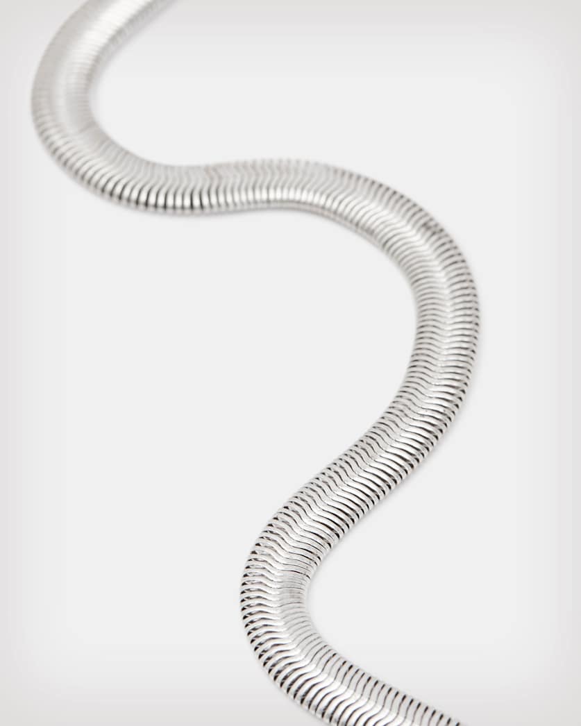 Flat Snake Silver-Tone Necklace