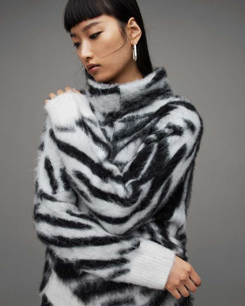 Lock Zebra Print Roll Neck Jumper