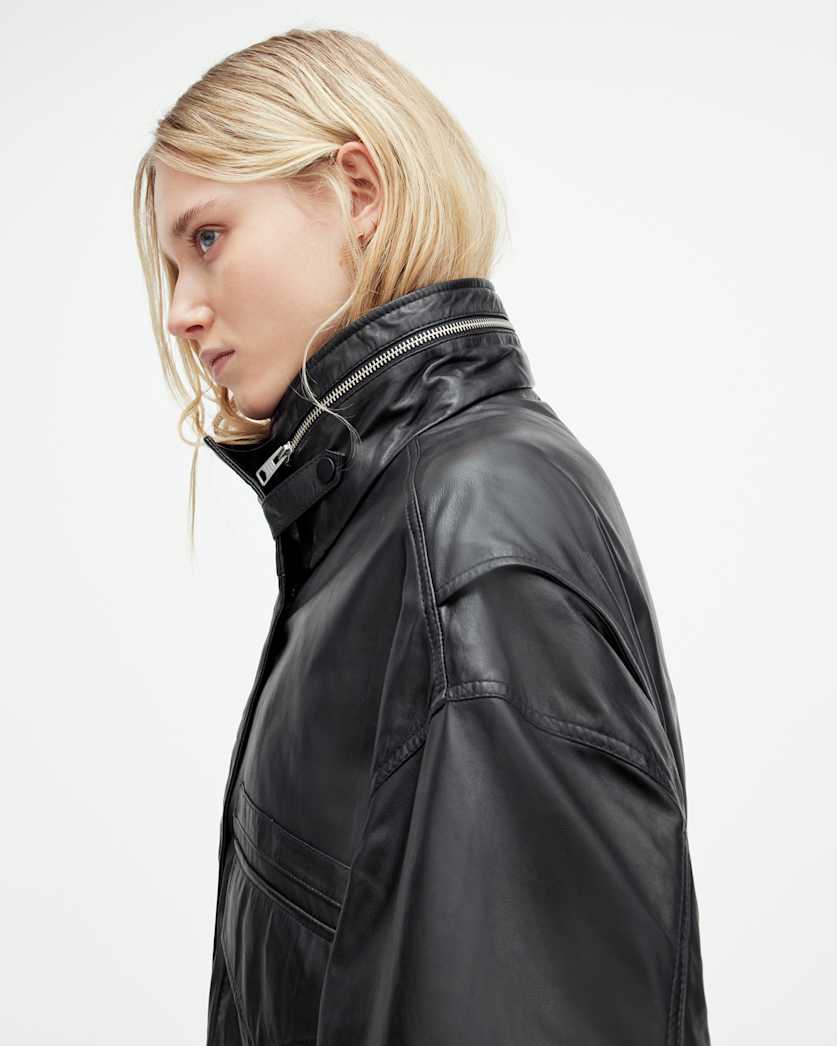 Clay Oversized Leather Jacket