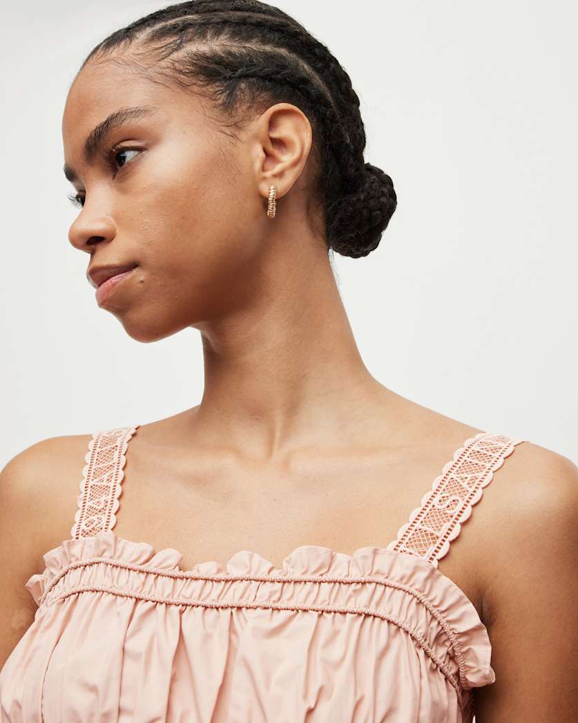 Alex Smock Embroidery Super Cropped Top