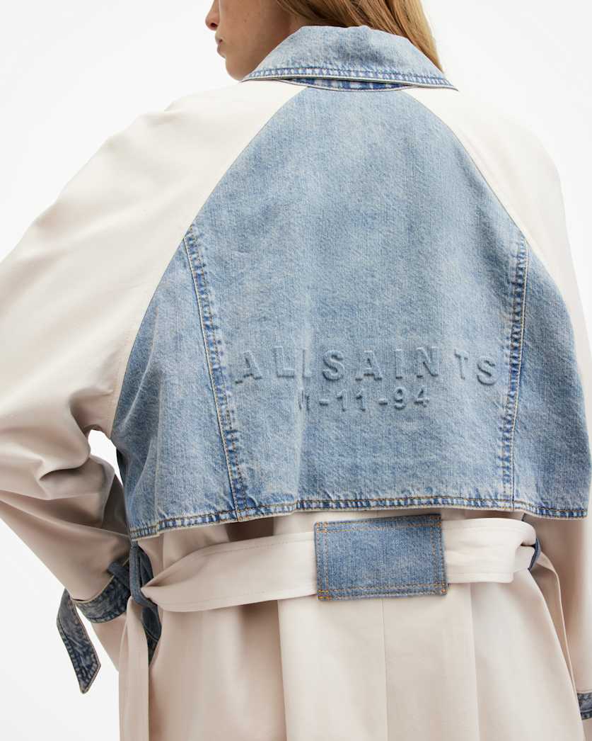 Dayly Denim Panelled Relaxed Trench Coat