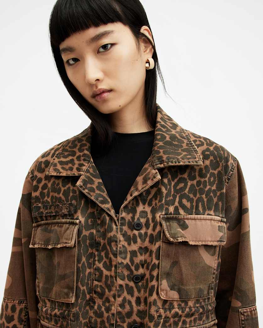 Finch Leopard Camouflage Print Jacket