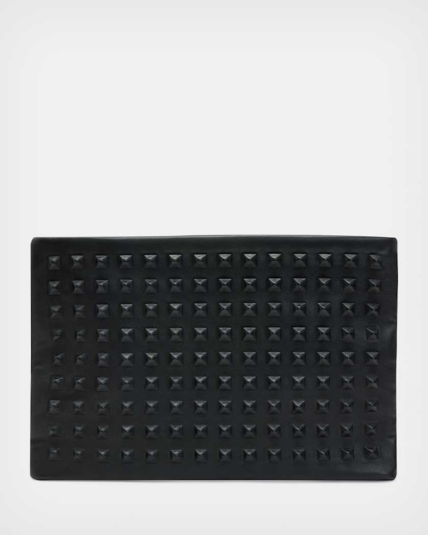 Bettina Studded Leather Clutch Bag
