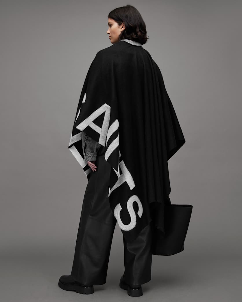 Rae Logo Ruana Wool Scarf