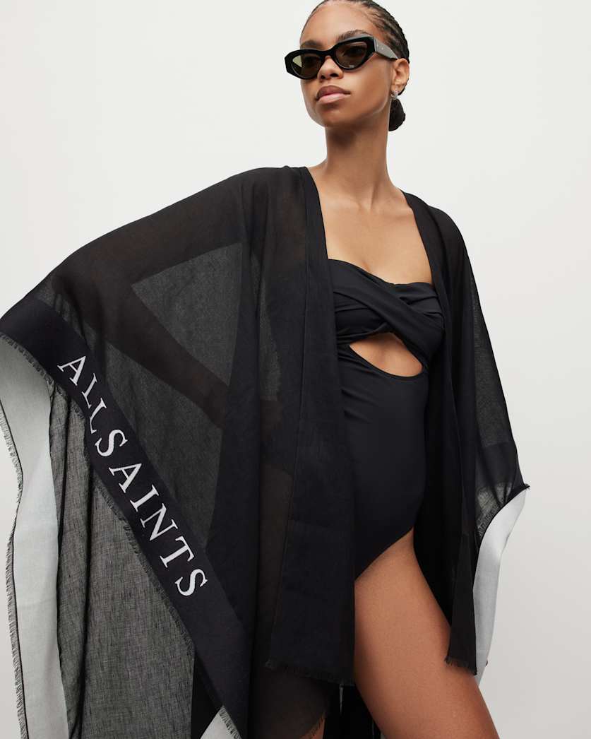Saints Linen Blend Selvedge Ruana