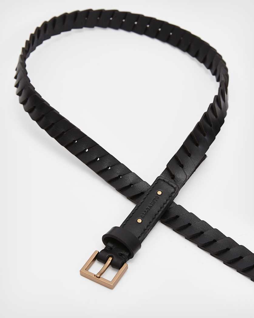 Weslie Leather Flip Tie Woven Belt