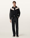 Endleton Contrast Leather Bomber Jacket
