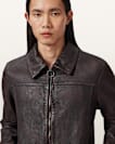 Alkan Zip Up Two Tone Leather Jacket