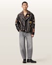 Hays Leather Biker Patch Jacket