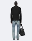 Zipped funnel-neck jumper