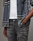 Cigarette Skinny Damaged Denim Jeans