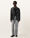 Halton Funnel Collar Leather Jacket