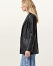 Deri Single Breasted Leather Blazer