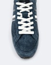 Leather and suede low trainers