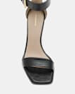 Noir Square Toe Heeled Sandal
