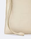 Pinked edge large leather pouch