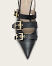 Vivian Leather Buckle Slingback Heels