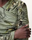 Hanako Print Mesh Wrap Top