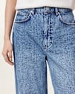 Fox Asymmetric Hem Wide Leg Denim Jeans