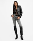 Cawley Funnel Neck Leather Biker Jacket