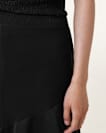 Pia Satin Asymmetric Maxi Skirt