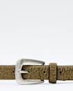 Romy Metal-Tipped Haircalf Leather Belt