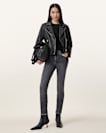 Dalby Slim Fit Leather Biker Jacket