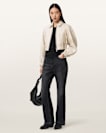Anouk Cropped Leather Bomber Jacket