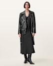Billie Relaxed Fit Leather Biker Jacket