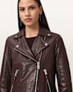 Dalby Slim Fit Leather Biker Jacket