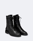 Misty Back-Zip Leather Military Boots
