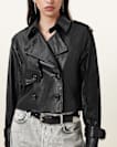 Hendry Cropped Leather Trench Coat