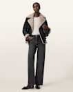 Sola Oversized Shearling Biker Jacket