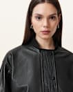 Sofi Drawstring Leather Bomber Jacket