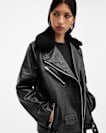 Vendra Relaxed Fit Leather Biker Jacket