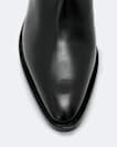 Leather zip up dress boot