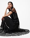 Ryla Polka Dot Mesh Maxi Dress
