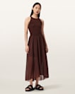 Zenia Sleeveless Asymmetric Midi Dress