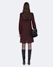 Tie-neck silk knee-length dress