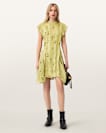 Fleur Printed Asymmetric Mini Dress